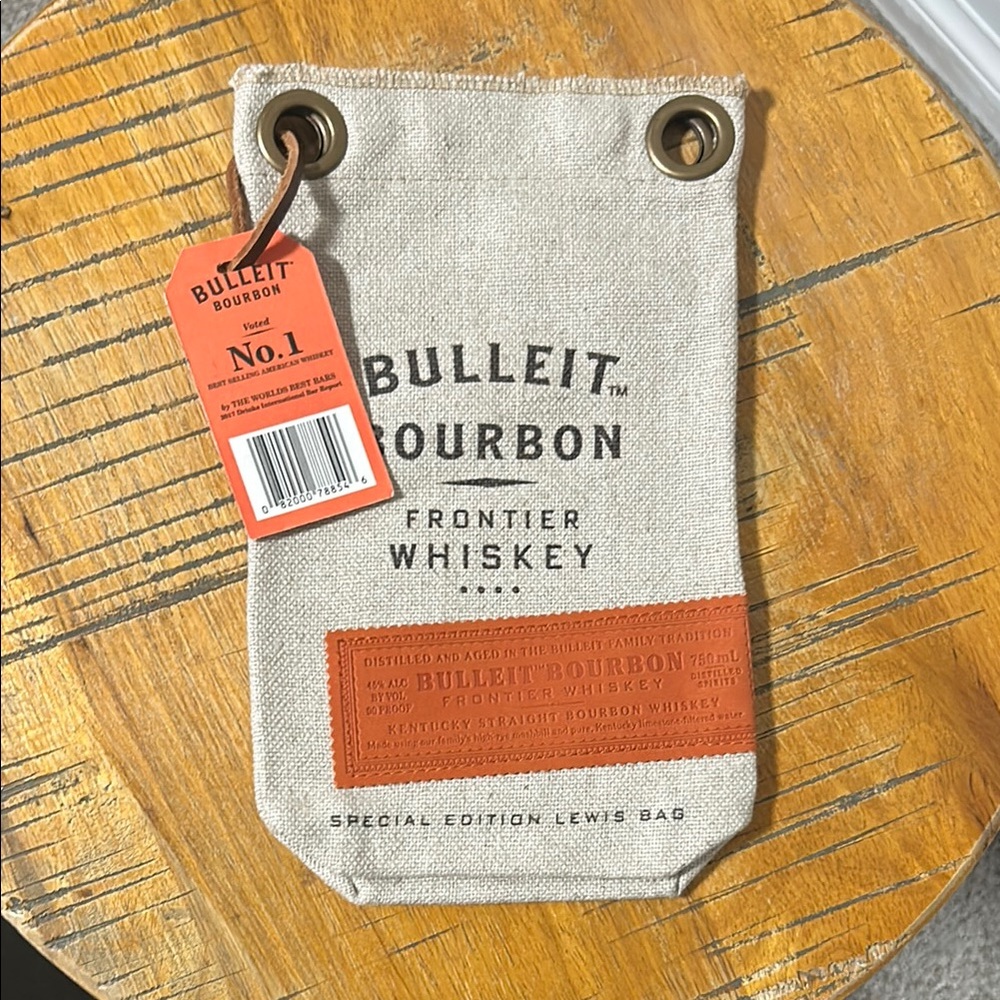 Tan Canvas Bar Tag with Metal Grommets